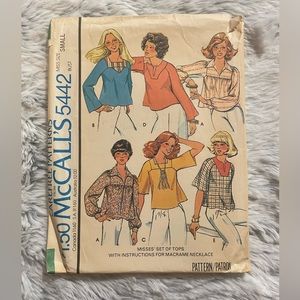 CUT 1977 McCalls Set of Top sewing pattern